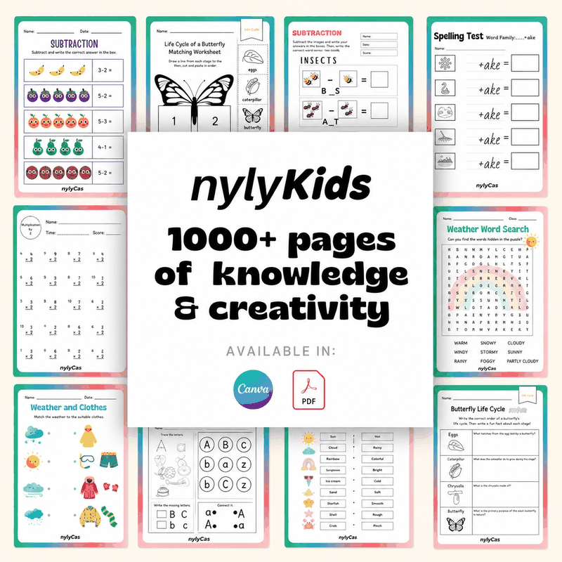 nylyKids Educational Activity Pack 1,000+ Pages