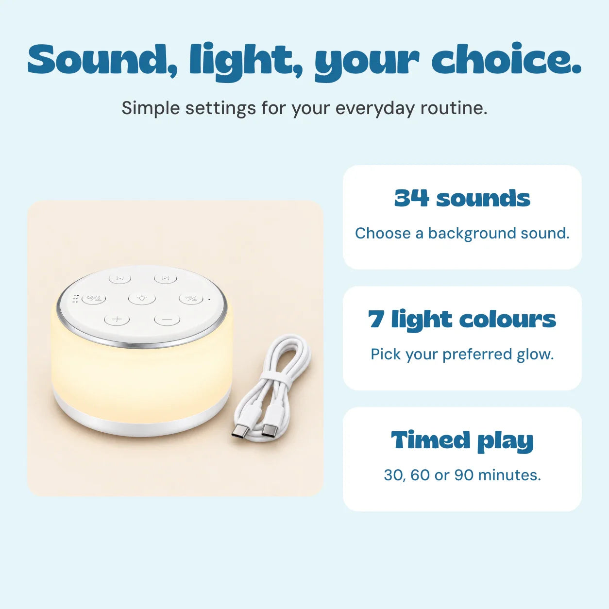 nylyCas™ SleepyGlow White Noise Machine