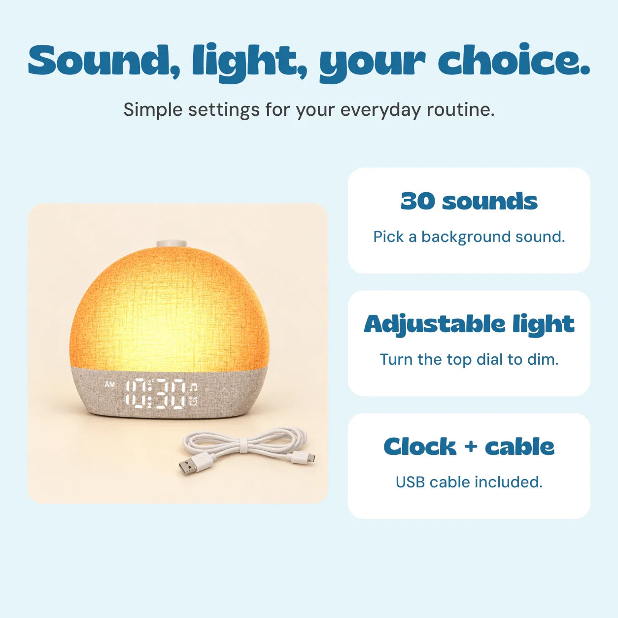 nylyCas™ SunriseGlow Sound Alarm Clock