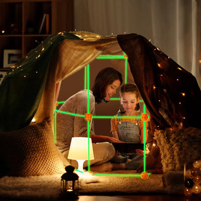 nylyCas® Glow in The Dark Kids Fort With 130 pcs