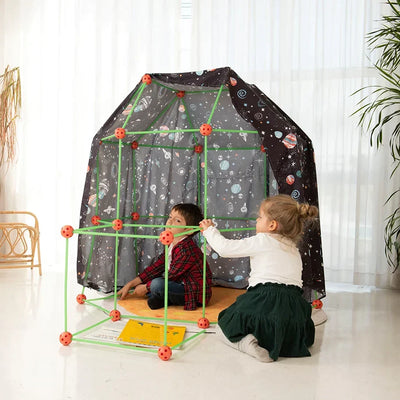 nylyCas® Glow in The Dark Kids Fort With 130 pcs