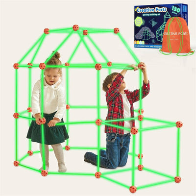 nylyCas® Glow in The Dark Kids Fort With 130 pcs